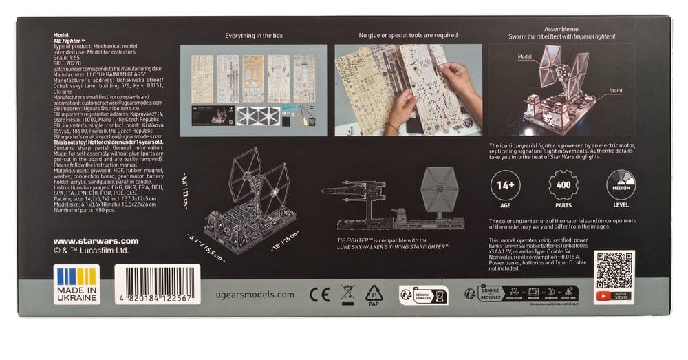 Star Wars 3D-Holzpuzzle TIE Fighter