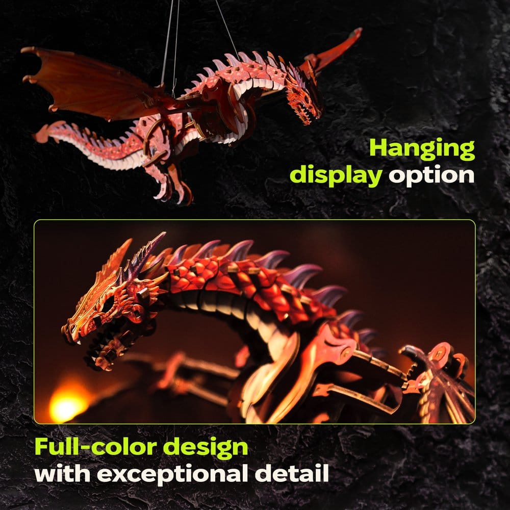 Ugears 3D Modellbausatz aus Holz Firestorm Dragon 43 cm