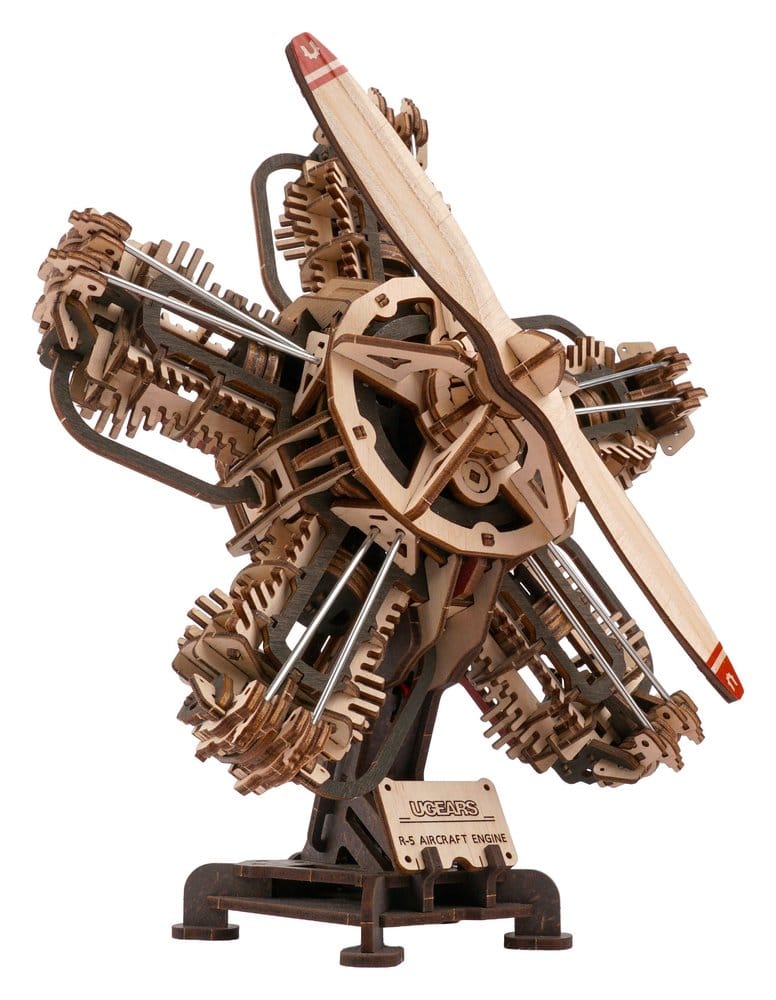 Ugears 3D Modellbausatz aus Holz R-5 Flugzeugmotor 25 cm
