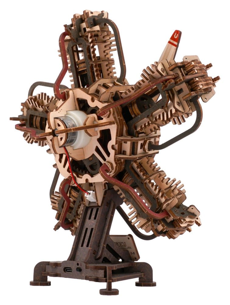 Ugears 3D Modellbausatz aus Holz R-5 Flugzeugmotor 25 cm