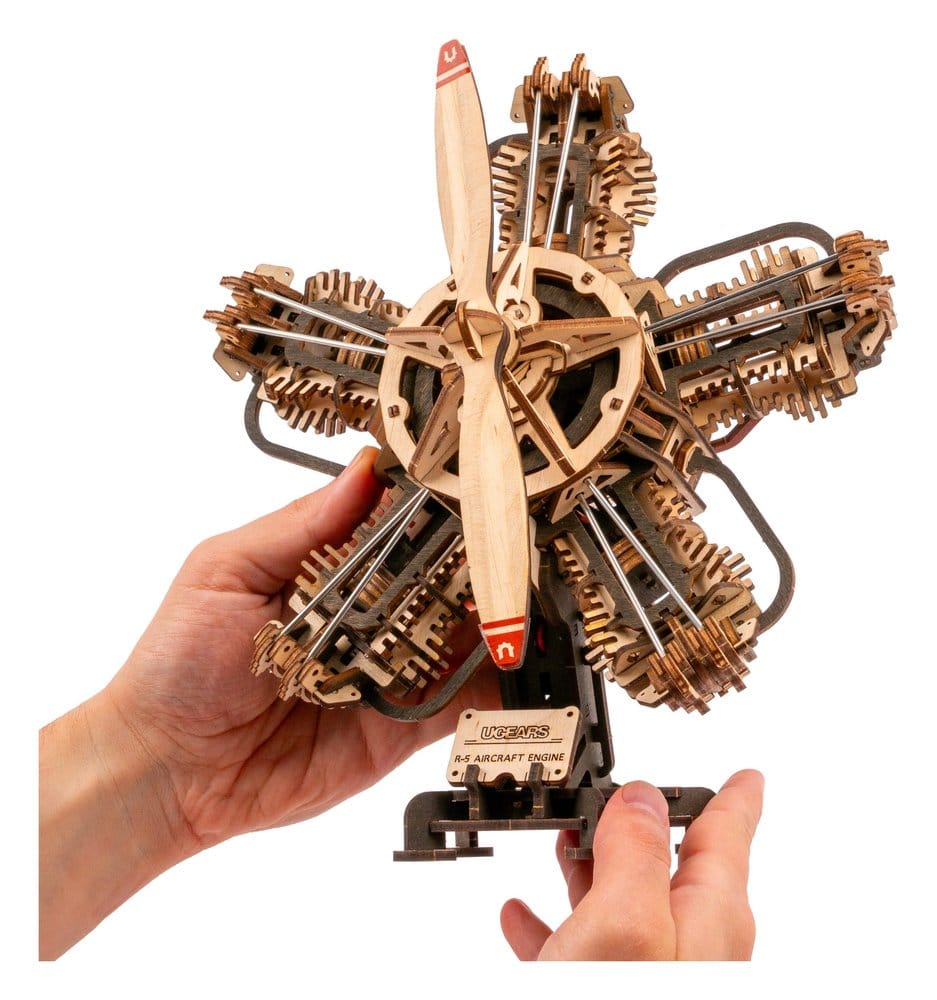 Ugears 3D Modellbausatz aus Holz R-5 Flugzeugmotor 25 cm