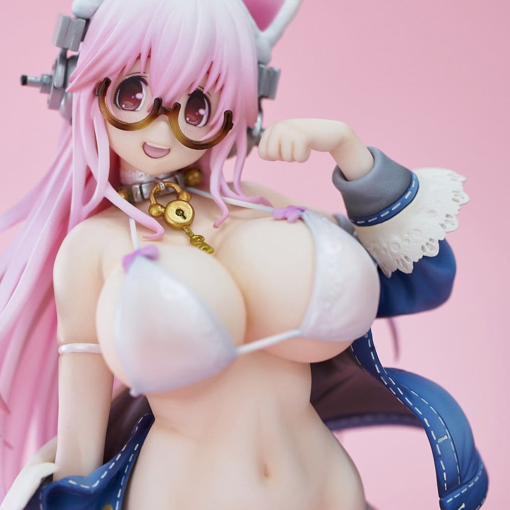 Super Sonico PVC Figur White Cat Ver. (Reissue) 27 cm