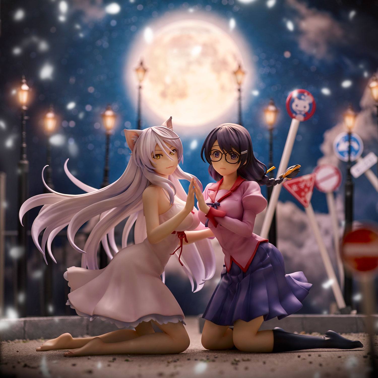 Nekomonogatari Monogatari Series PVC Statuen Tsubasa Hanekawa Set (re-run) 19 cm