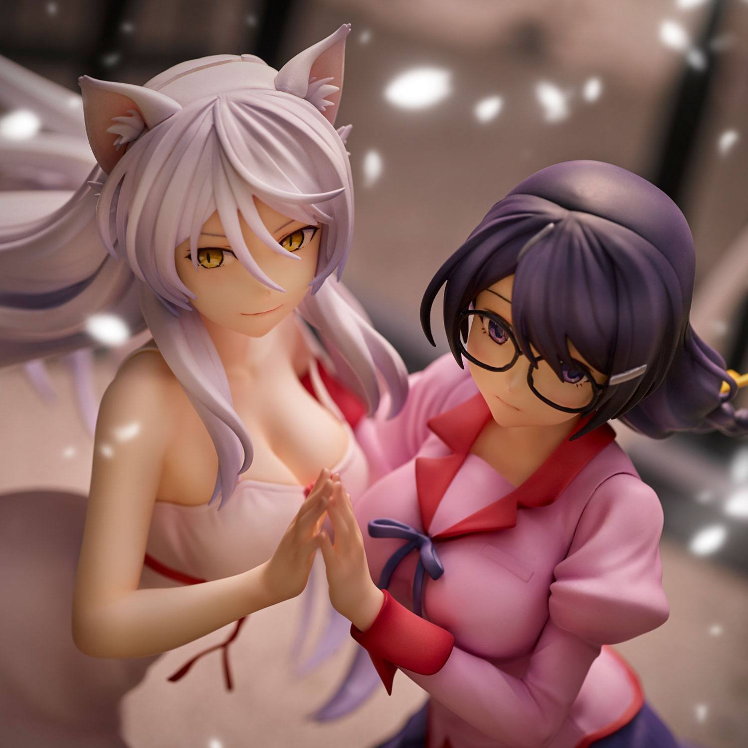 Nekomonogatari Monogatari Series PVC Statuen Tsubasa Hanekawa Set (re-run) 19 cm