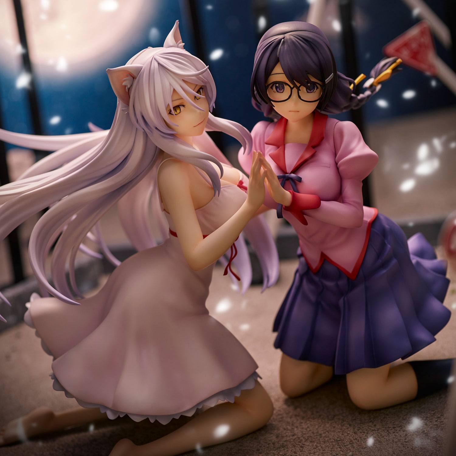 Nekomonogatari Monogatari Series PVC Statuen Tsubasa Hanekawa Set (re-run) 19 cm