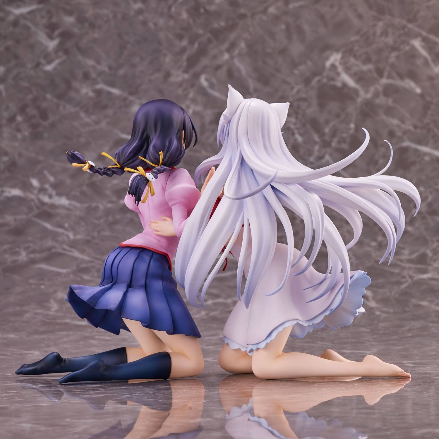Nekomonogatari Monogatari Series PVC Statuen Tsubasa Hanekawa Set (re-run) 19 cm