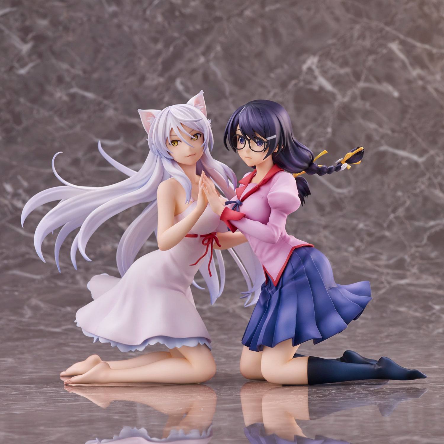 Nekomonogatari Monogatari Series PVC Statuen Tsubasa Hanekawa Set (re-run) 19 cm