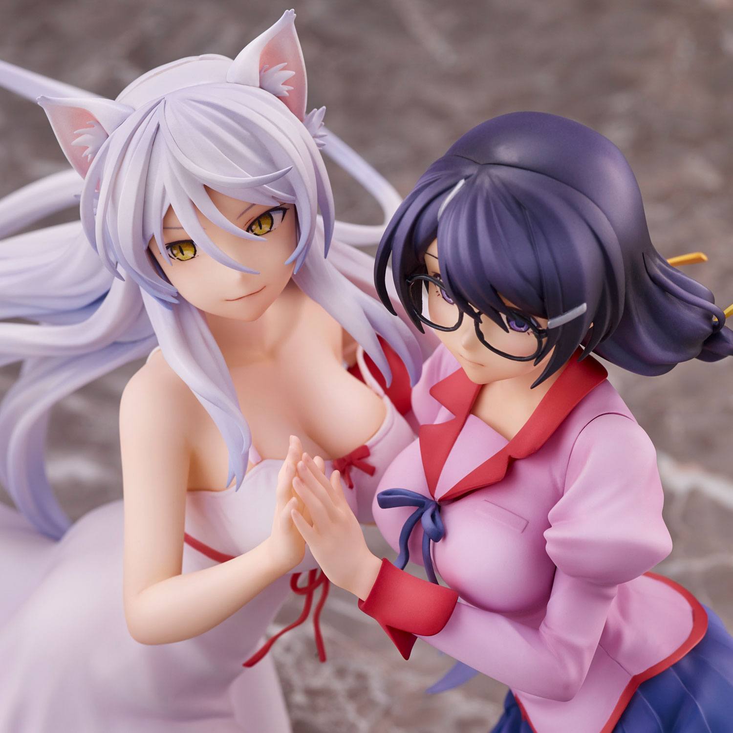 Nekomonogatari Monogatari Series PVC Statuen Tsubasa Hanekawa Set (re-run) 19 cm