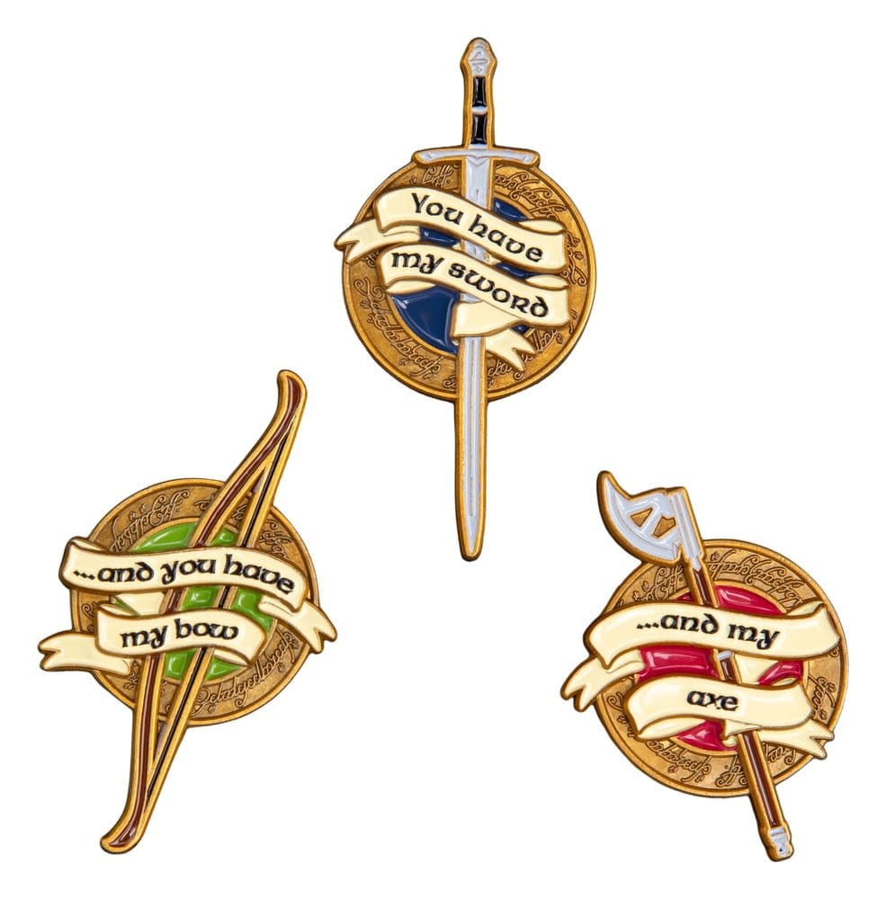 Herr der Ringe Trilogie Pin-Set Weapons of the Fellowship