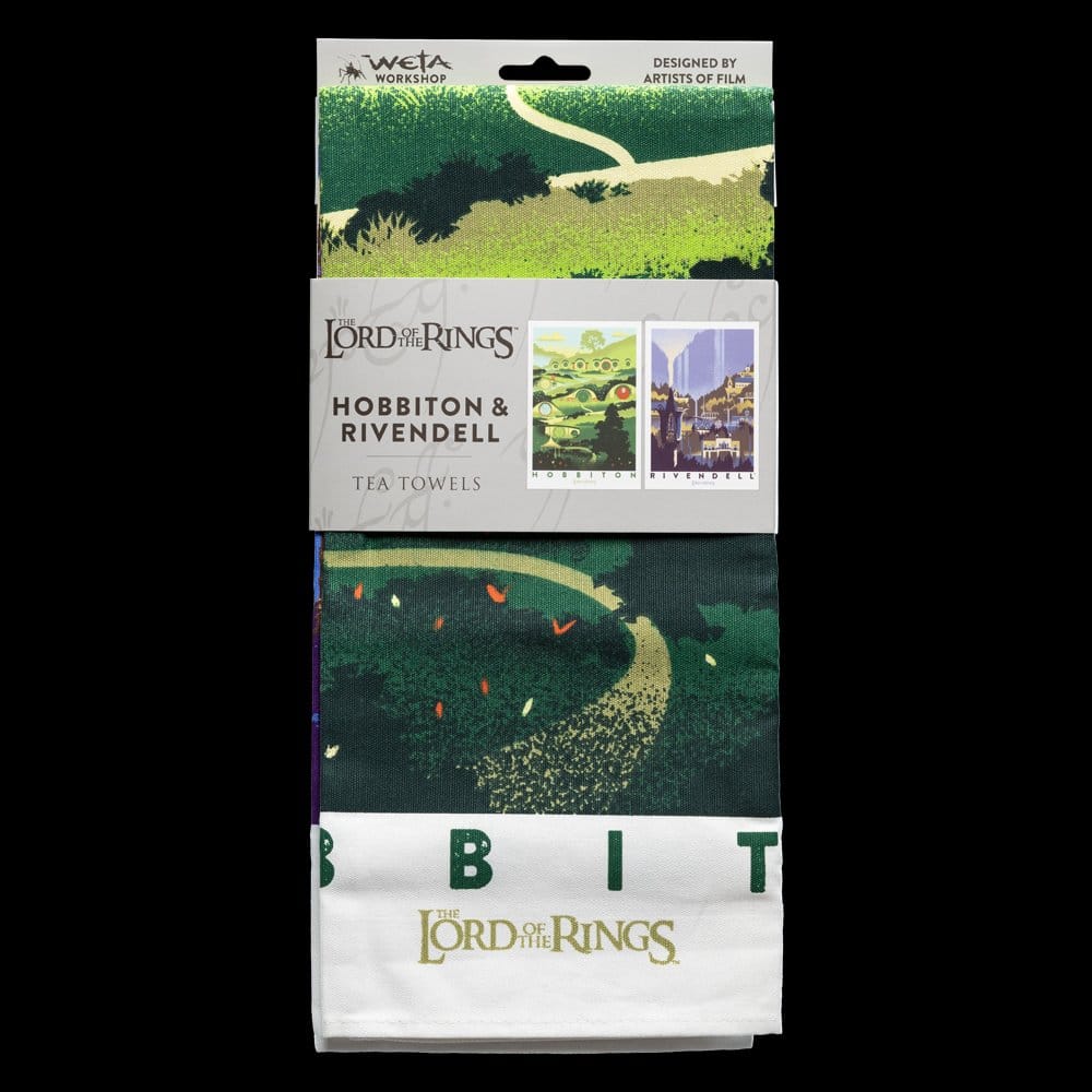 Herr der Ringe Geschirrtuch 2er Pack Rivendell & Hobbiton 70 cm