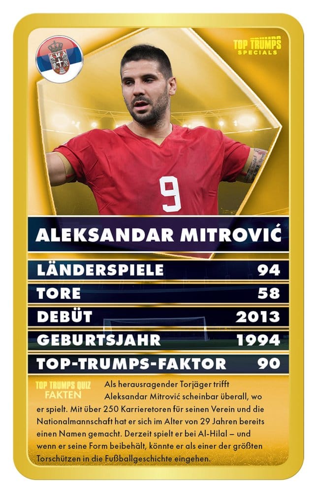 Weltfussballstars 6 Kartenspiel Top Trumps *Deutsche Version*