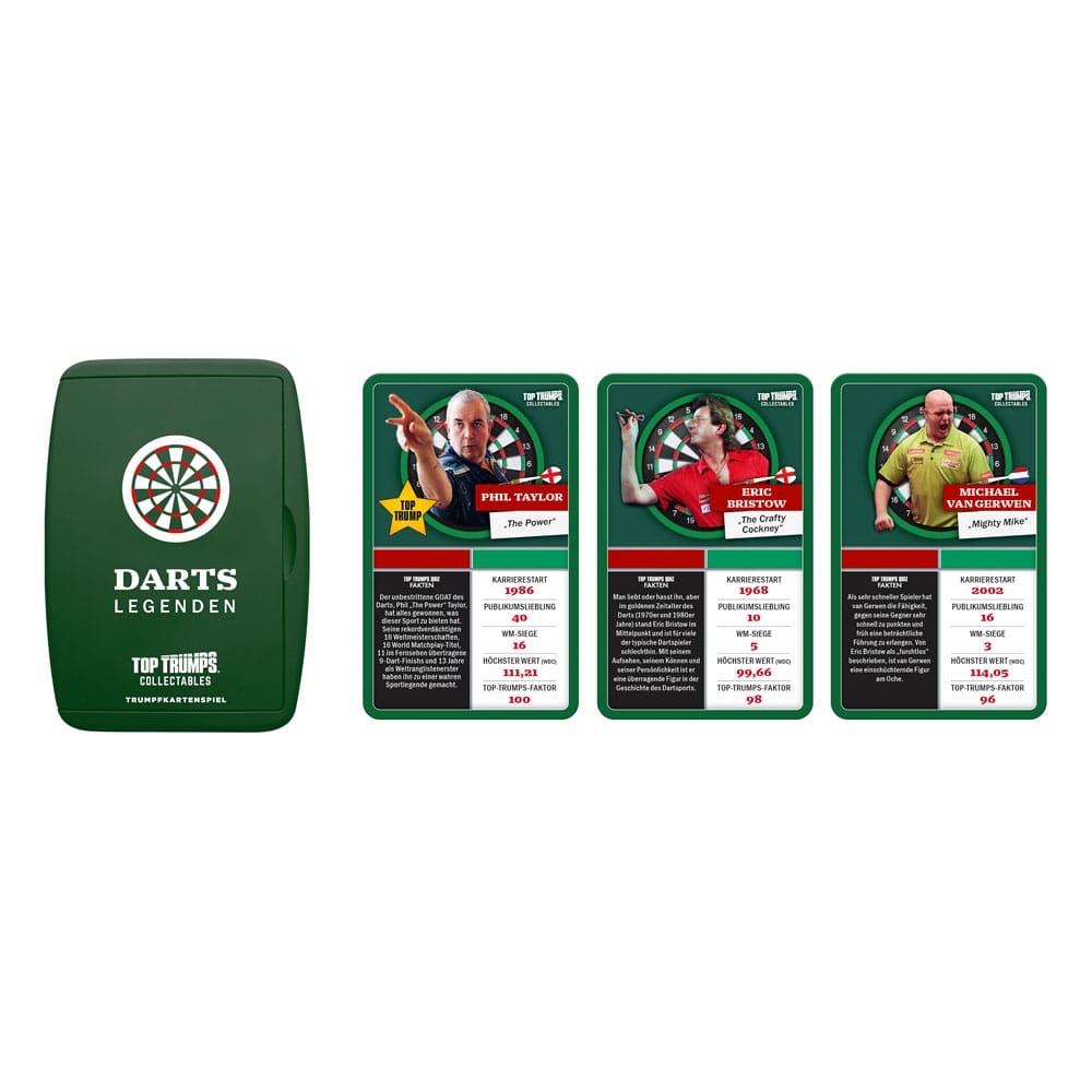Darts Kartenspiel Top Trumps Collectables Legenden *Deutsche Version*