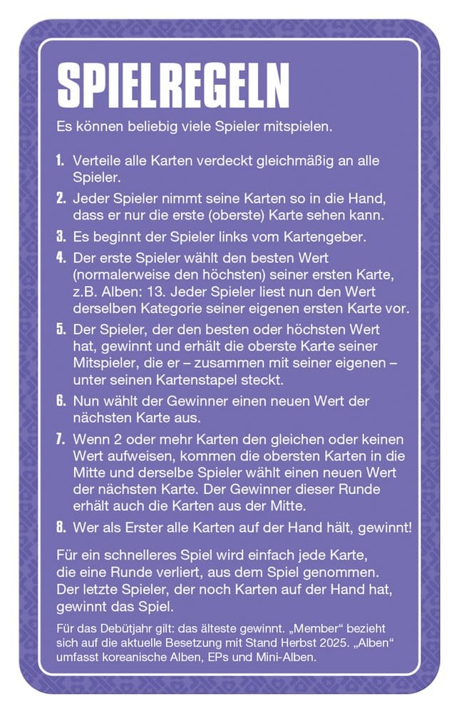 K-Pop Kartenspiel Top Trumps *Deutsche Version*