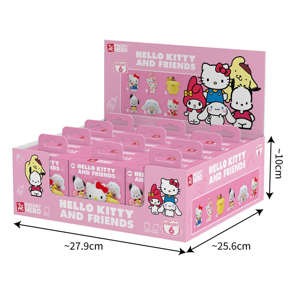 Sanrio Pocket Hero Schlüsselanhänger Hello Kitty and Friends Series 1 Blind Box Display (12)