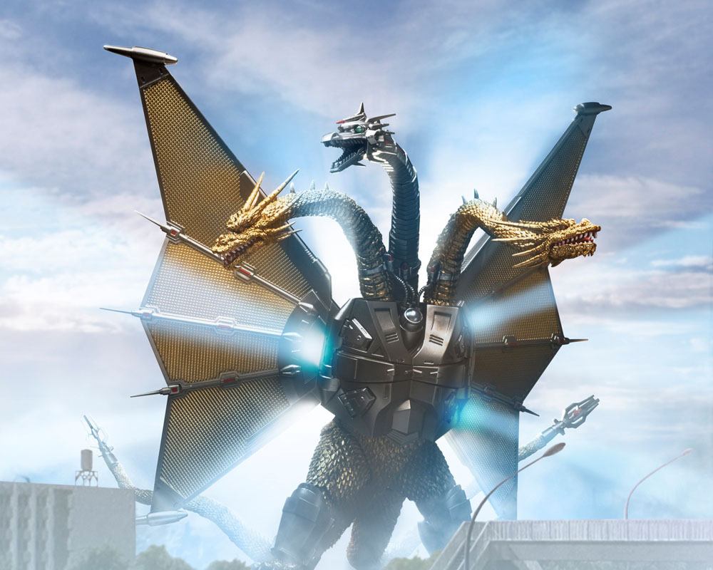 Godzilla vs. King Ghidorah S.H. MonsterArts Actionfigur Mecha Ghidorah Shinjuku Decisive Battle Special Set 25 cm