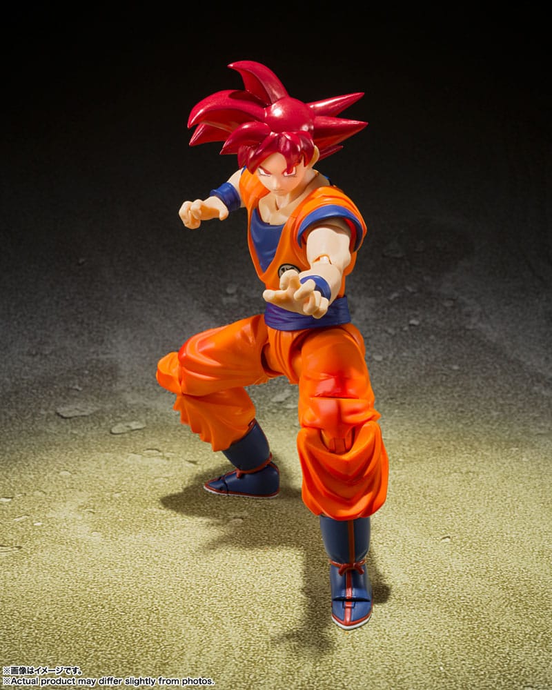 Dragon Ball Super S.H. Figuarts Actionfigur Super Saiyan God Son Goku Saiyan God Instilled with the light of Reighteous Hearts 14 cm