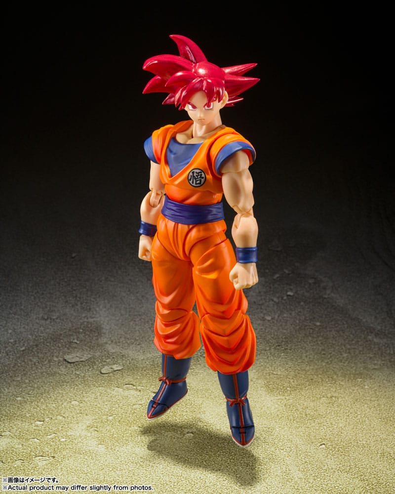 Dragon Ball Super S.H. Figuarts Actionfigur Super Saiyan God Son Goku Saiyan God Instilled with the light of Reighteous Hearts 14 cm