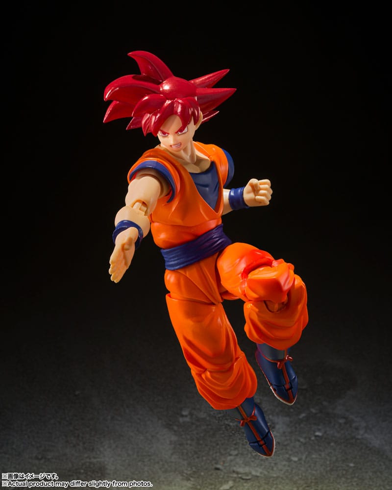 Dragon Ball Super S.H. Figuarts Actionfigur Super Saiyan God Son Goku Saiyan God Instilled with the light of Reighteous Hearts 14 cm