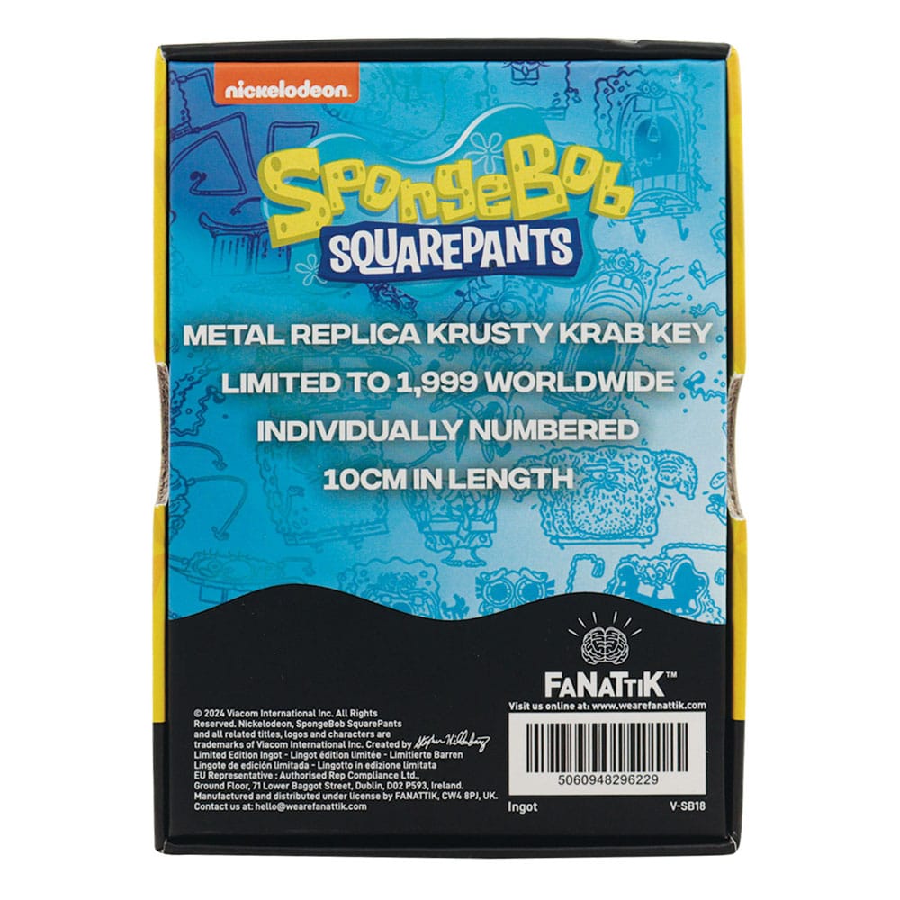 SpongeBob Schwammkopf Replik Krosse Krabbe Key 24k Gold Plated