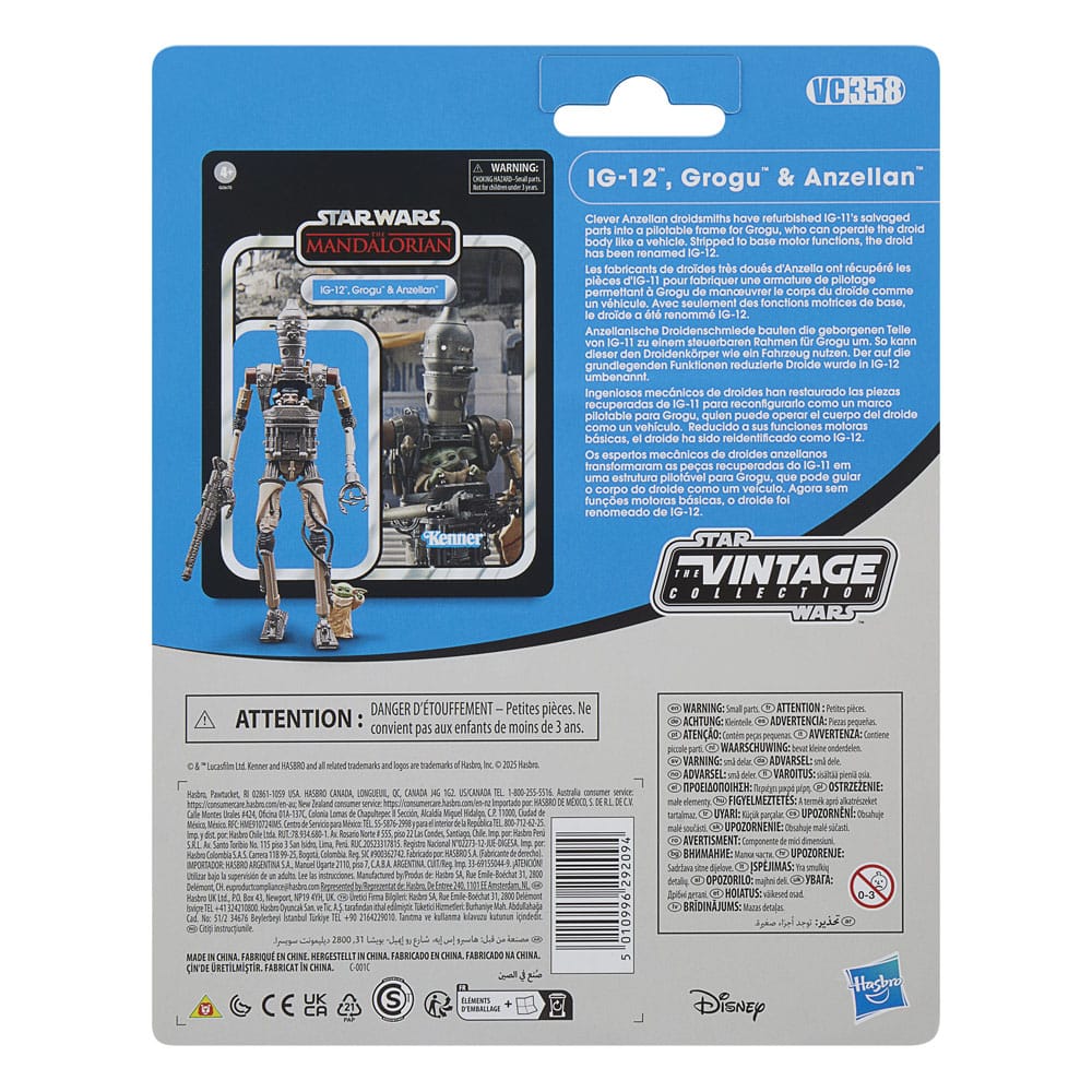 Star Wars: The Mandalorian Vintage Collection Actionfiguren 3er-Pack IG-12, Grogu & Anzellan 10 cm