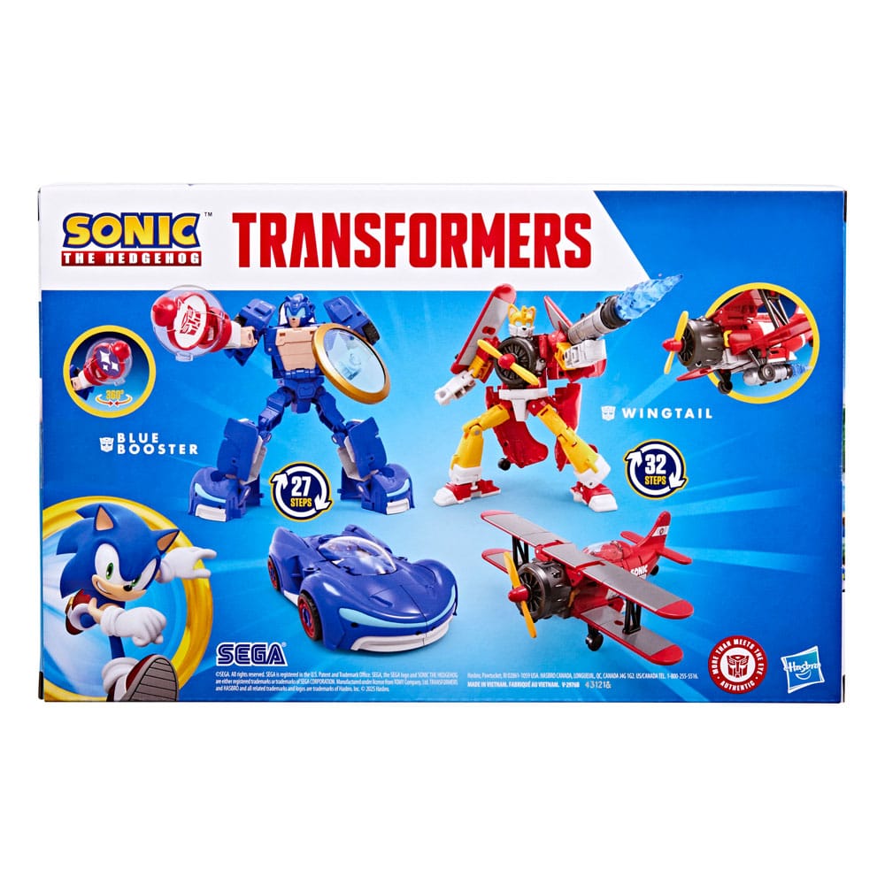Sonic the Hedgehog x Transformers Actionfiguren 2er-Pack Wingtail & Blue Booster 13 cm