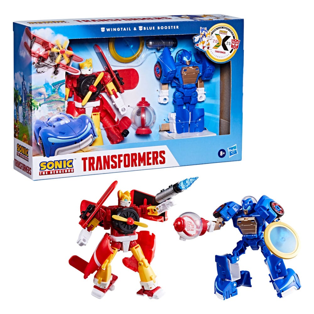 Sonic the Hedgehog x Transformers Actionfiguren 2er-Pack Wingtail & Blue Booster 13 cm