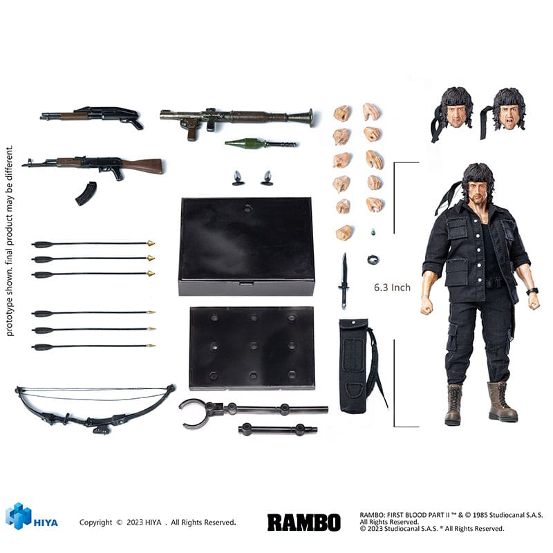 Rambo Exquisite Super Series Actionfigur 1/12 First Blood II John Rambo 16 cm