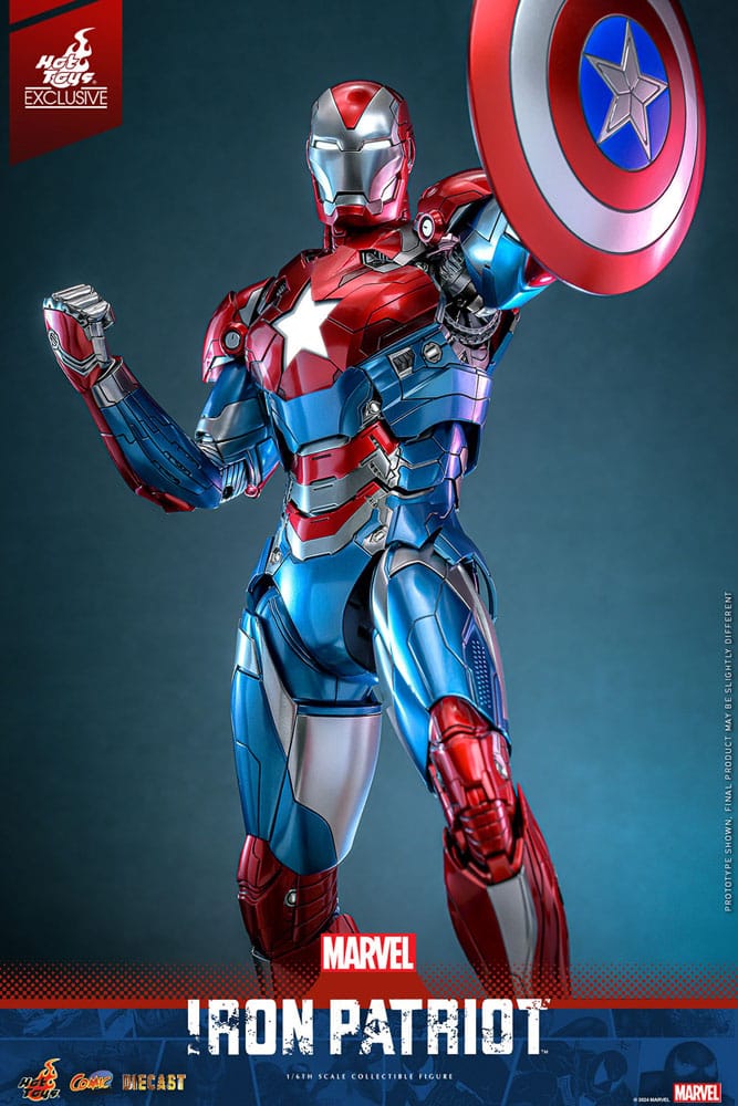 Marvel Comic Diecast Masterpiece Actionfigur 1/6 Iron Patriot Hot Toys Exclusive 32 cm