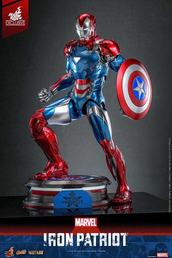 Marvel Comic Diecast Masterpiece Actionfigur 1/6 Iron Patriot Hot Toys Exclusive 32 cm