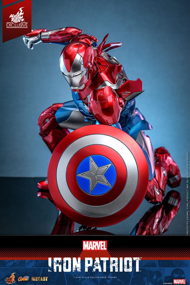 Marvel Comic Diecast Masterpiece Actionfigur 1/6 Iron Patriot Hot Toys Exclusive 32 cm
