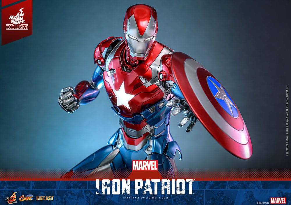 Marvel Comic Diecast Masterpiece Actionfigur 1/6 Iron Patriot Hot Toys Exclusive 32 cm