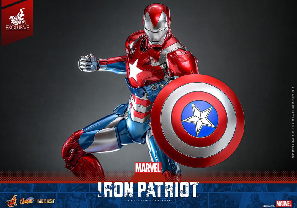 Marvel Comic Diecast Masterpiece Actionfigur 1/6 Iron Patriot Hot Toys Exclusive 32 cm