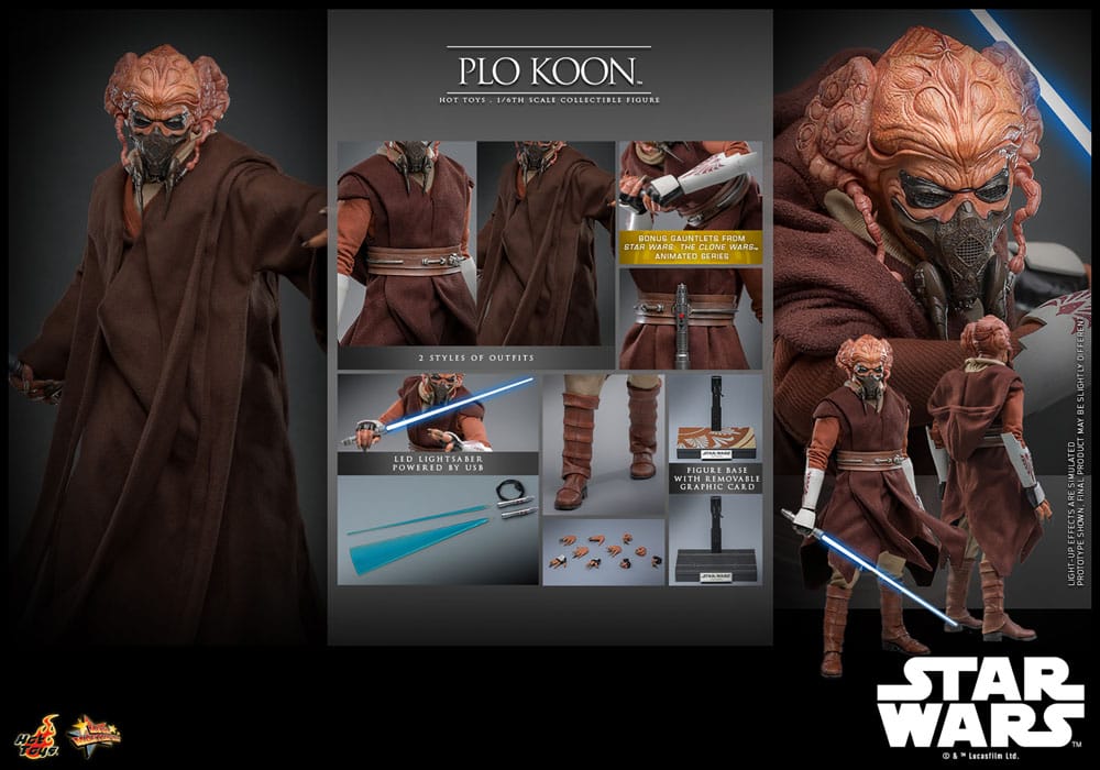 Star Wars Movie Masterpiece Actionfigur 1/6 Plo Koon 31 cm