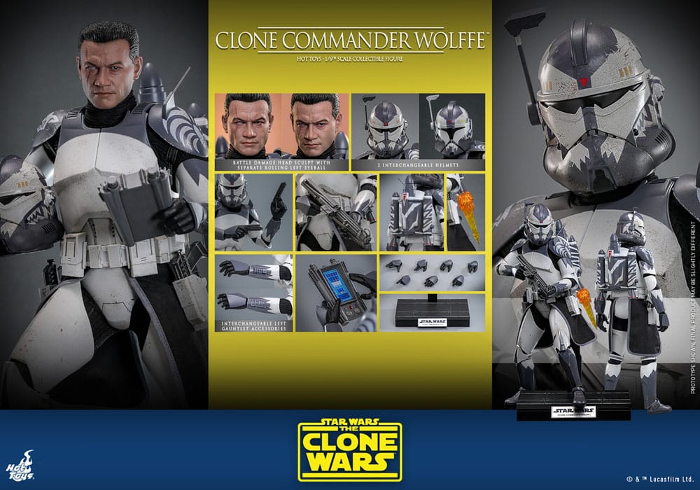 Star Wars: The Clone Wars Actionfigur 1/6 Clone Commander Wolffe 30 cm