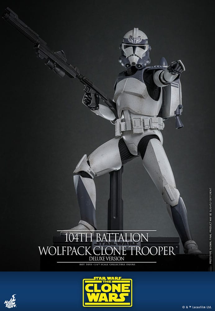 Star Wars The Clone Wars Actionfigur 1/6 104th Battalion Wolfpack Clone Trooper Deluxe Version 30 cm