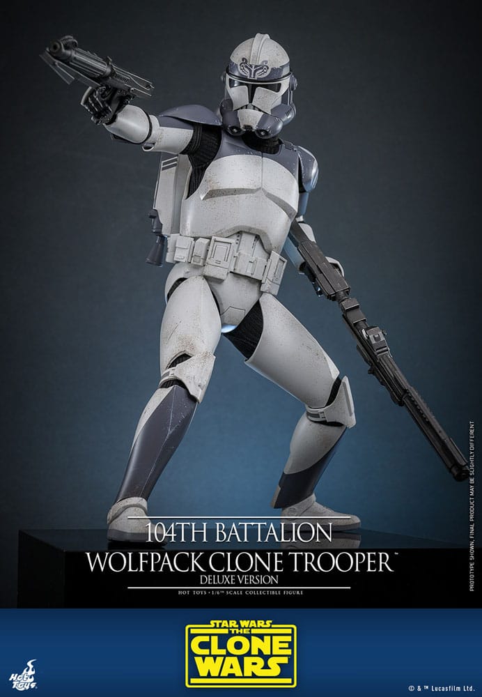 Star Wars The Clone Wars Actionfigur 1/6 104th Battalion Wolfpack Clone Trooper Deluxe Version 30 cm