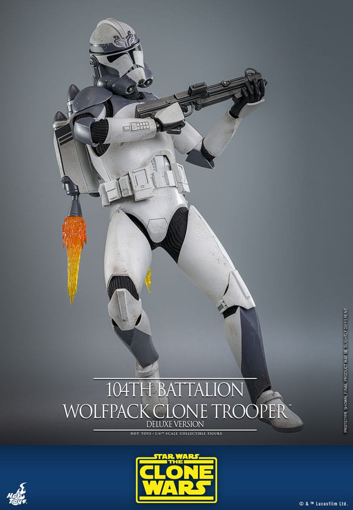 Star Wars The Clone Wars Actionfigur 1/6 104th Battalion Wolfpack Clone Trooper Deluxe Version 30 cm