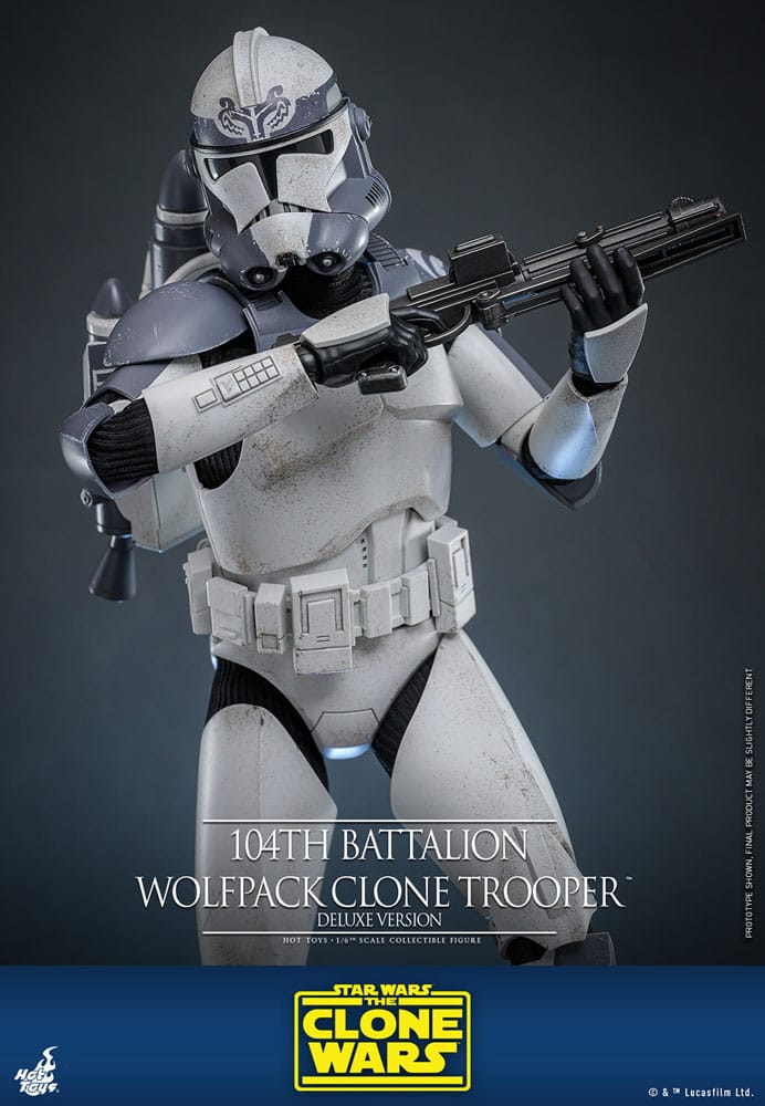 Star Wars The Clone Wars Actionfigur 1/6 104th Battalion Wolfpack Clone Trooper Deluxe Version 30 cm