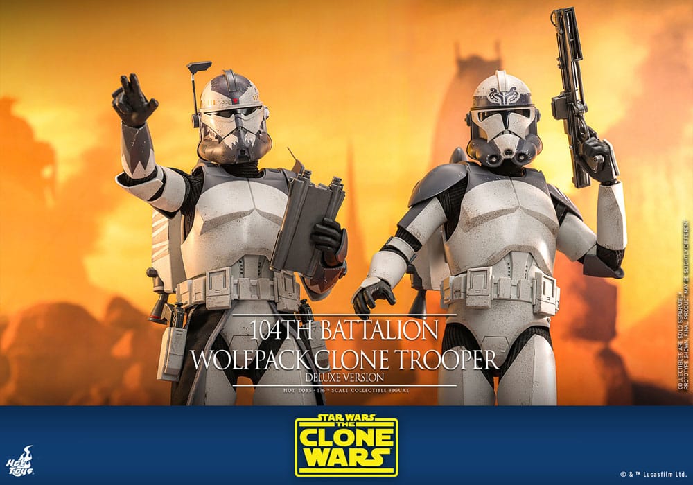 Star Wars The Clone Wars Actionfigur 1/6 104th Battalion Wolfpack Clone Trooper Deluxe Version 30 cm