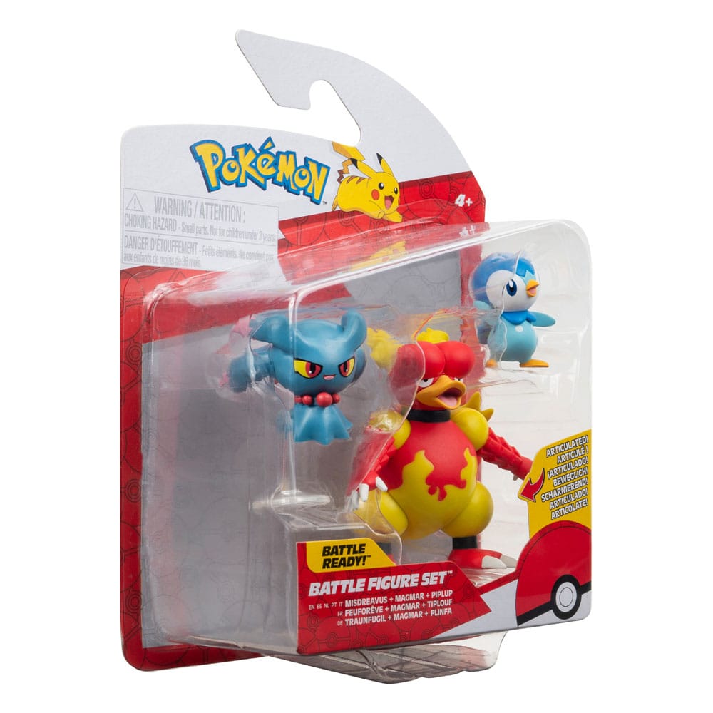 Pokémon Battle Figure Set Figuren 3er-Pack Plinfa, Traunfugil, Magmar 5 cm