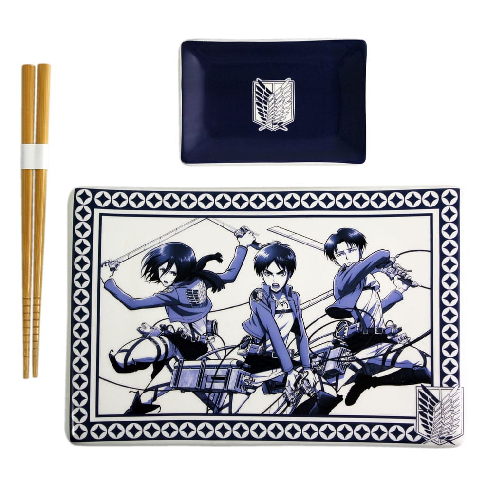Attack on Titan Keramik Sushi Set mit Essstäbchen