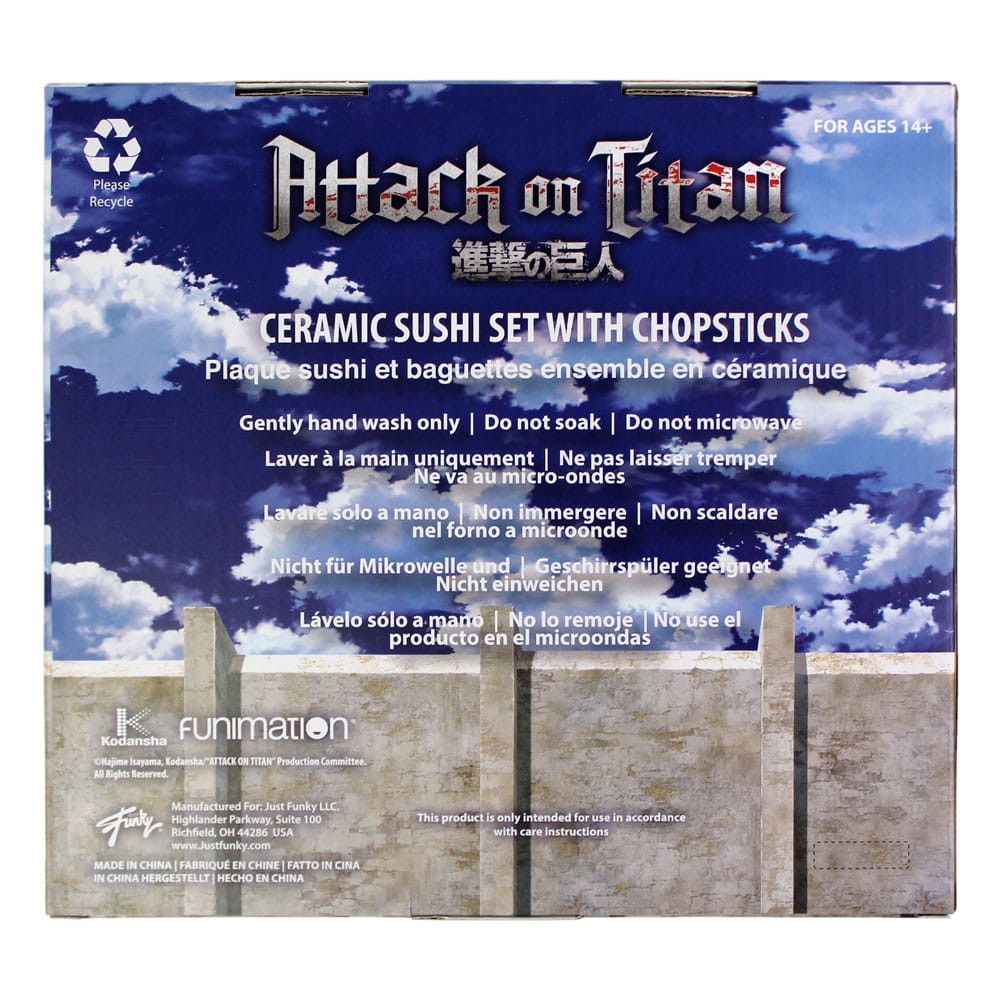 Attack on Titan Keramik Sushi Set mit Essstäbchen