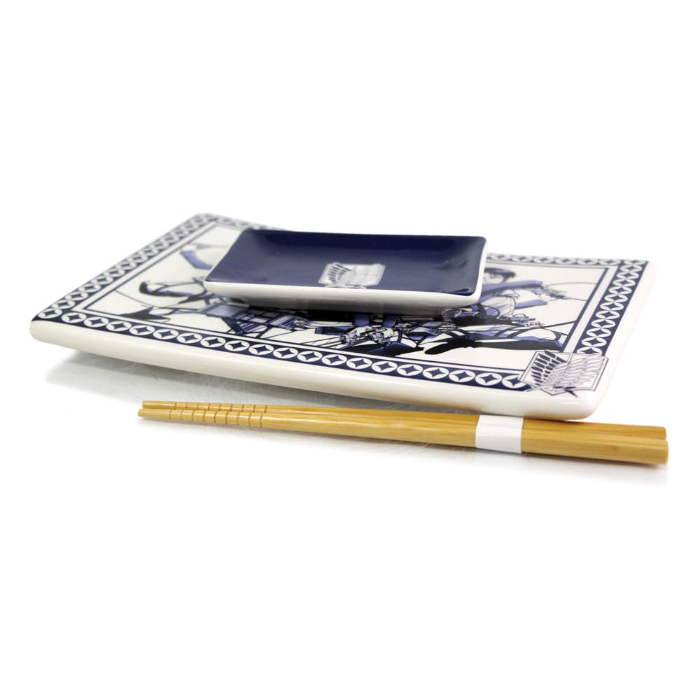 Attack on Titan Keramik Sushi Set mit Essstäbchen