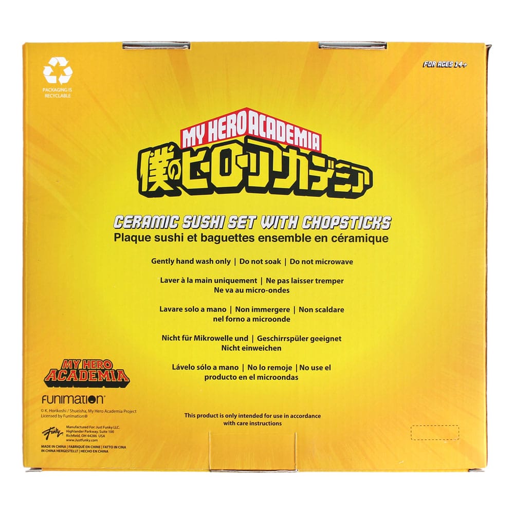 My Hero Academia Keramik Sushi Set mit Essstäbchen UA