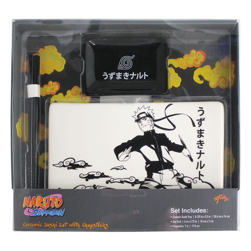 Naruto Shippuden Keramik Sushi Set mit Essstäbchen Naruto