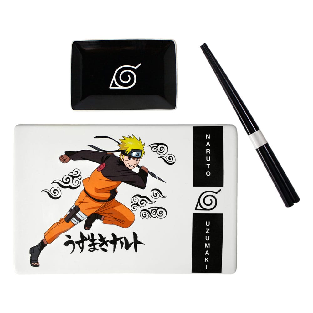 Naruto Shippuden Keramik Sushi Set mit Essstäbchen Naruto Uzumaki