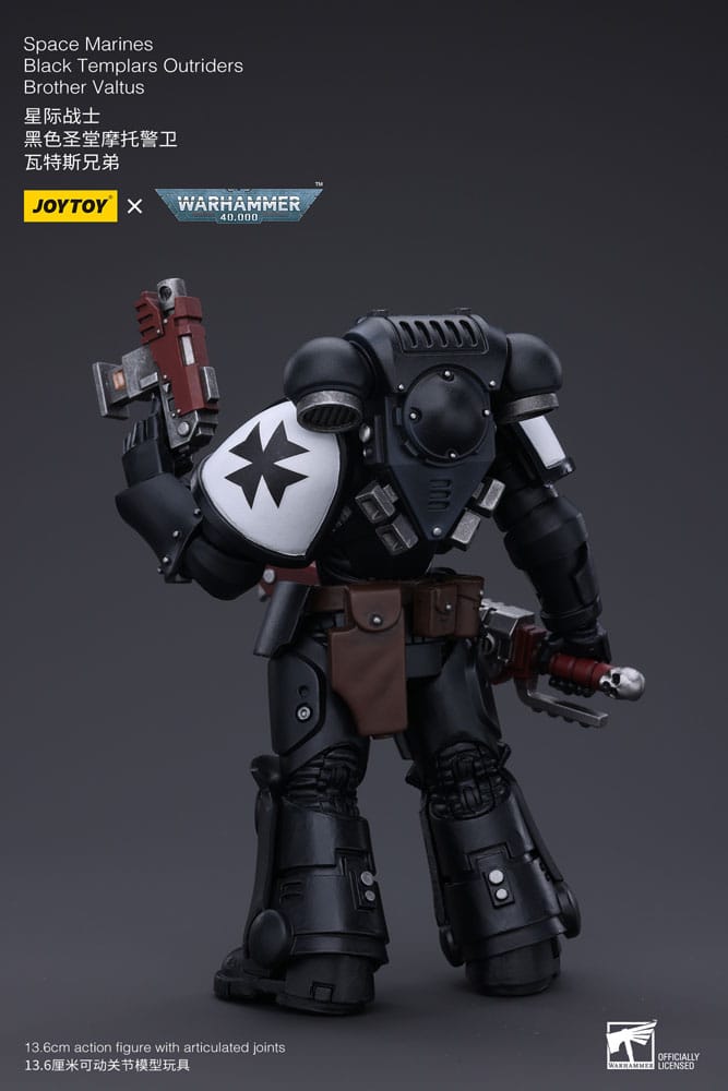 Warhammer 40k Actionfigur 1/18 Space Marines Black Templars Outriders Brother Valtus 14 cm