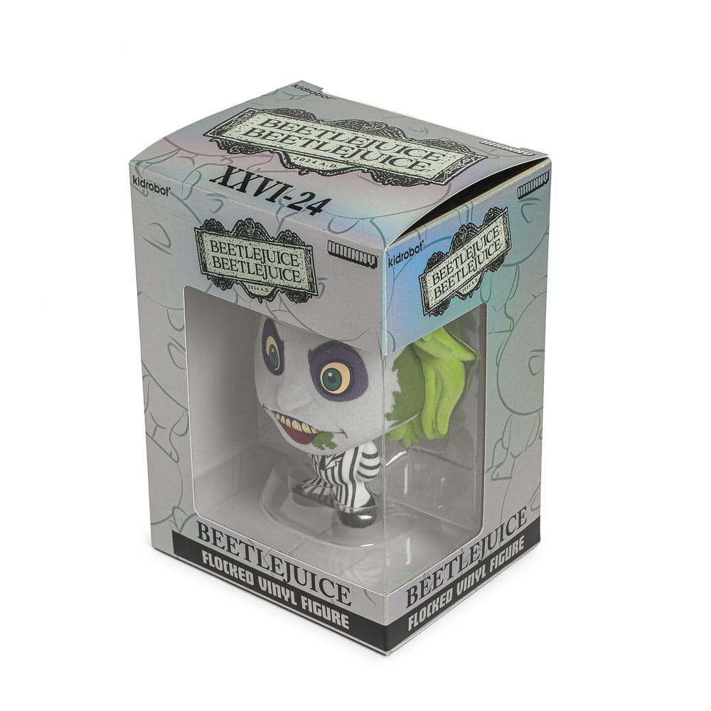 Beetlejuice Beetlejuice Bhunny Flocked Vinyl Figur Beetlejuice Striped Suit 10 cm