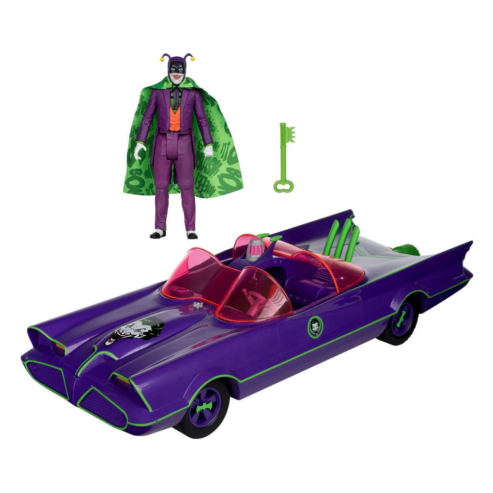 DC Retro Actionfigur und Fahrzeug Batman 66 Batmobil with Joker (Gold Label)