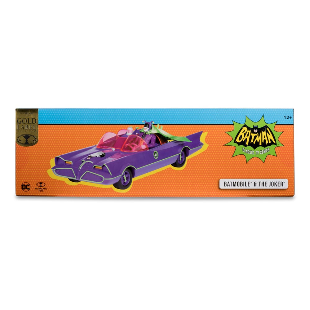 DC Retro Actionfigur und Fahrzeug Batman 66 Batmobil with Joker (Gold Label)